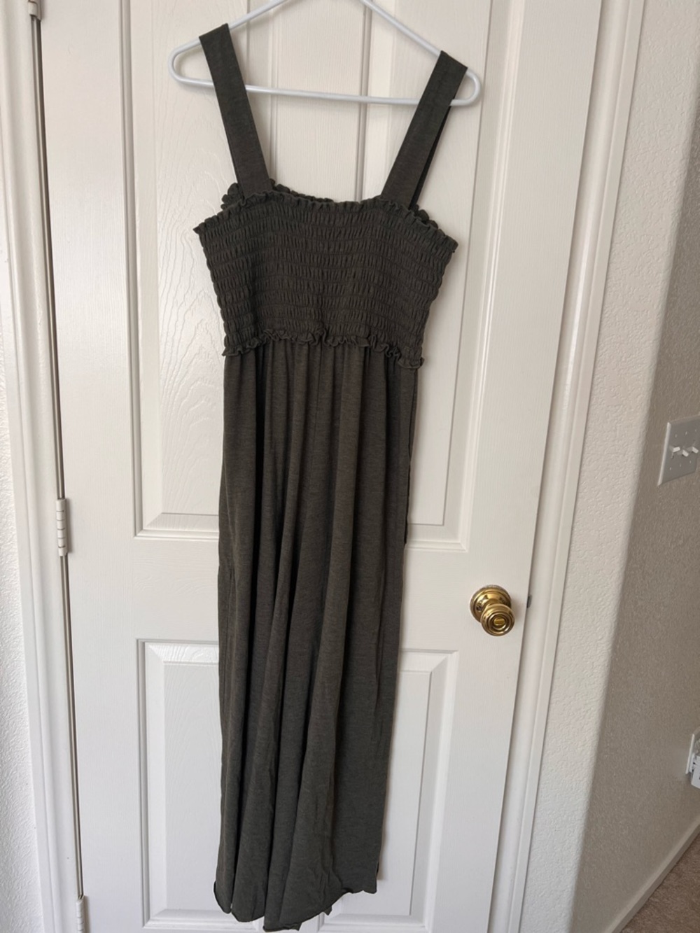 NATURAL LIFE Olive Green Smocked Jumpsuit - Picture 2 of 4